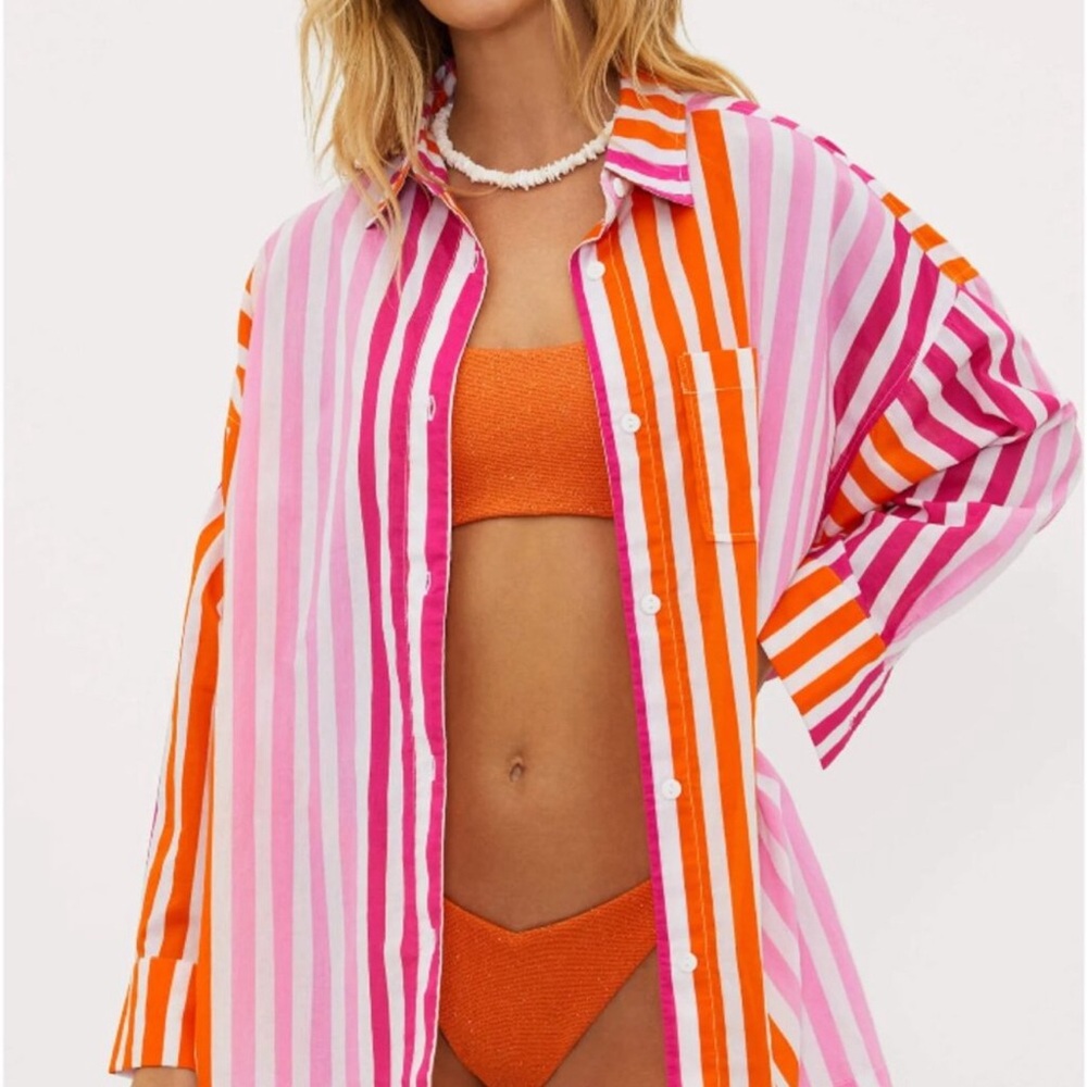 Beach Riot Alexa Plus size Top Sunset Stripes